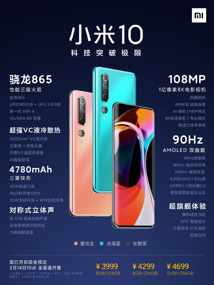 Xiaomi Mi 10 – specyfikacja