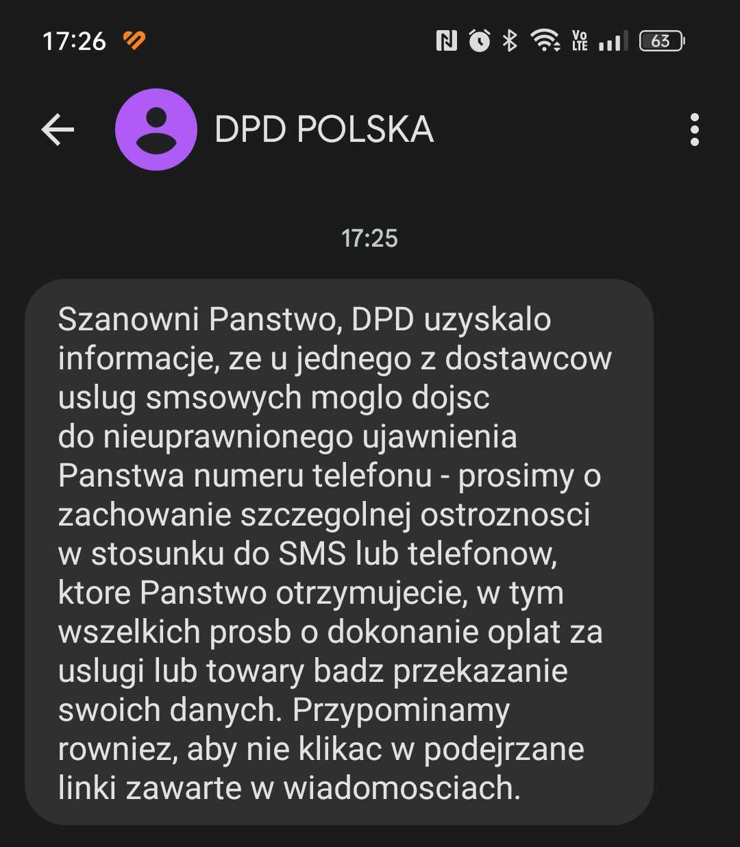 DPD Polska SMS