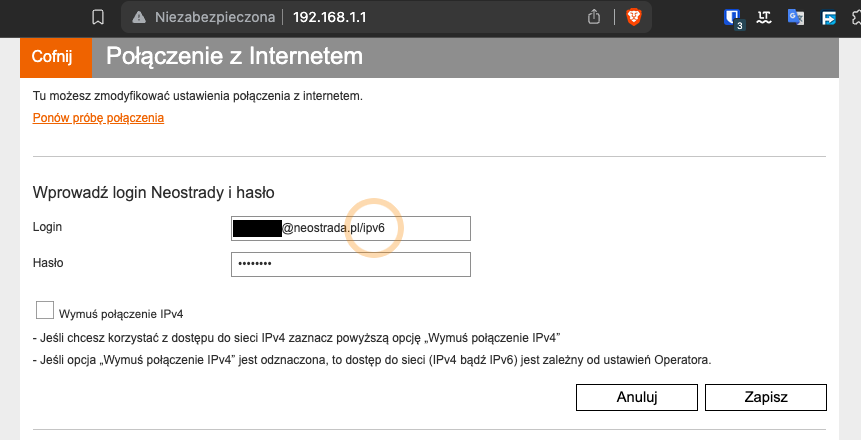 Orange Funbox - jak wymusiść IPv6