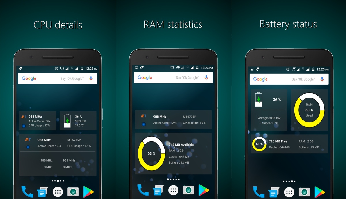 Płatne aplikacje i gry na androida za darmo - Widgets - CPU | RAM | Battery