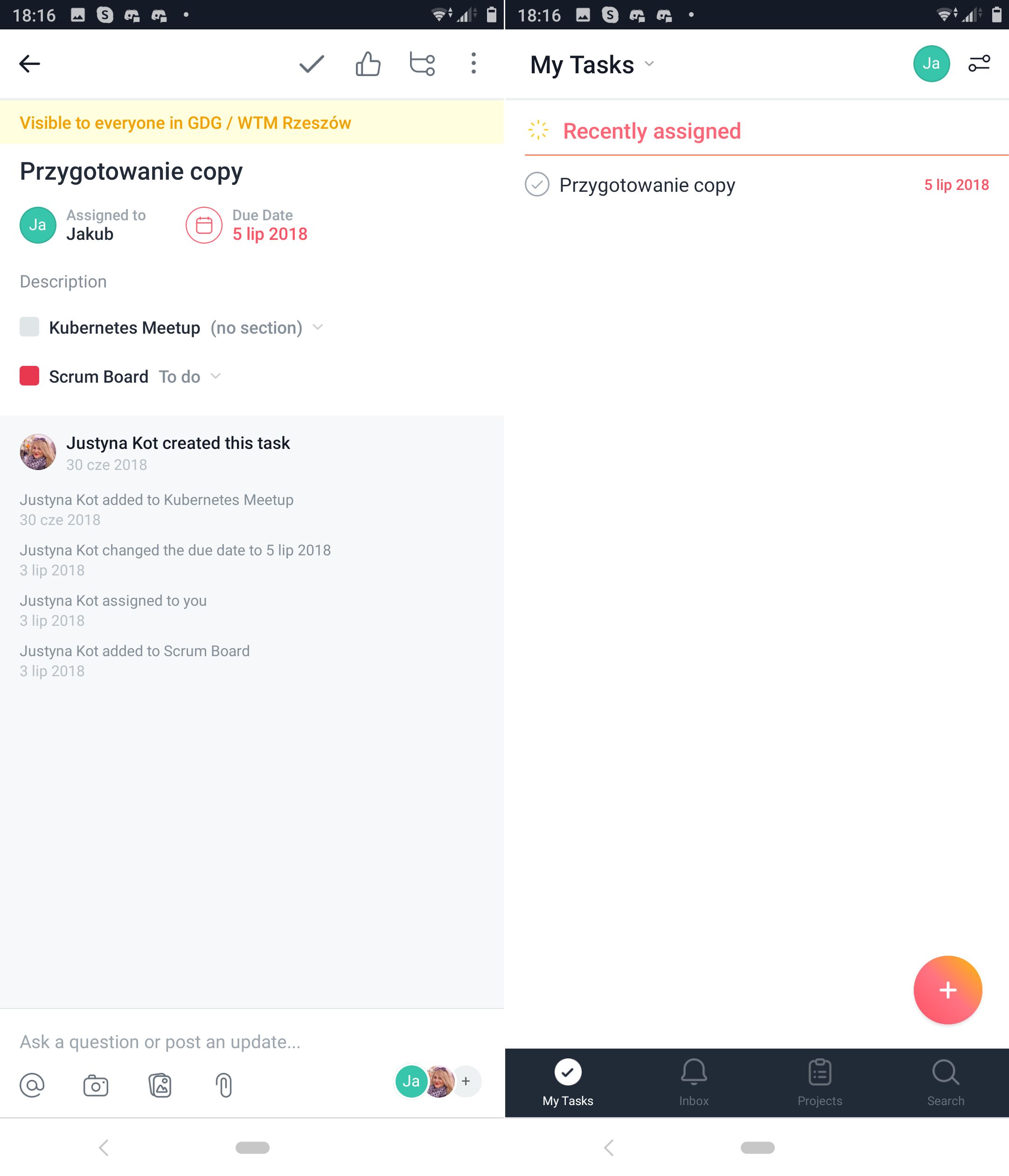 Asana screenshot