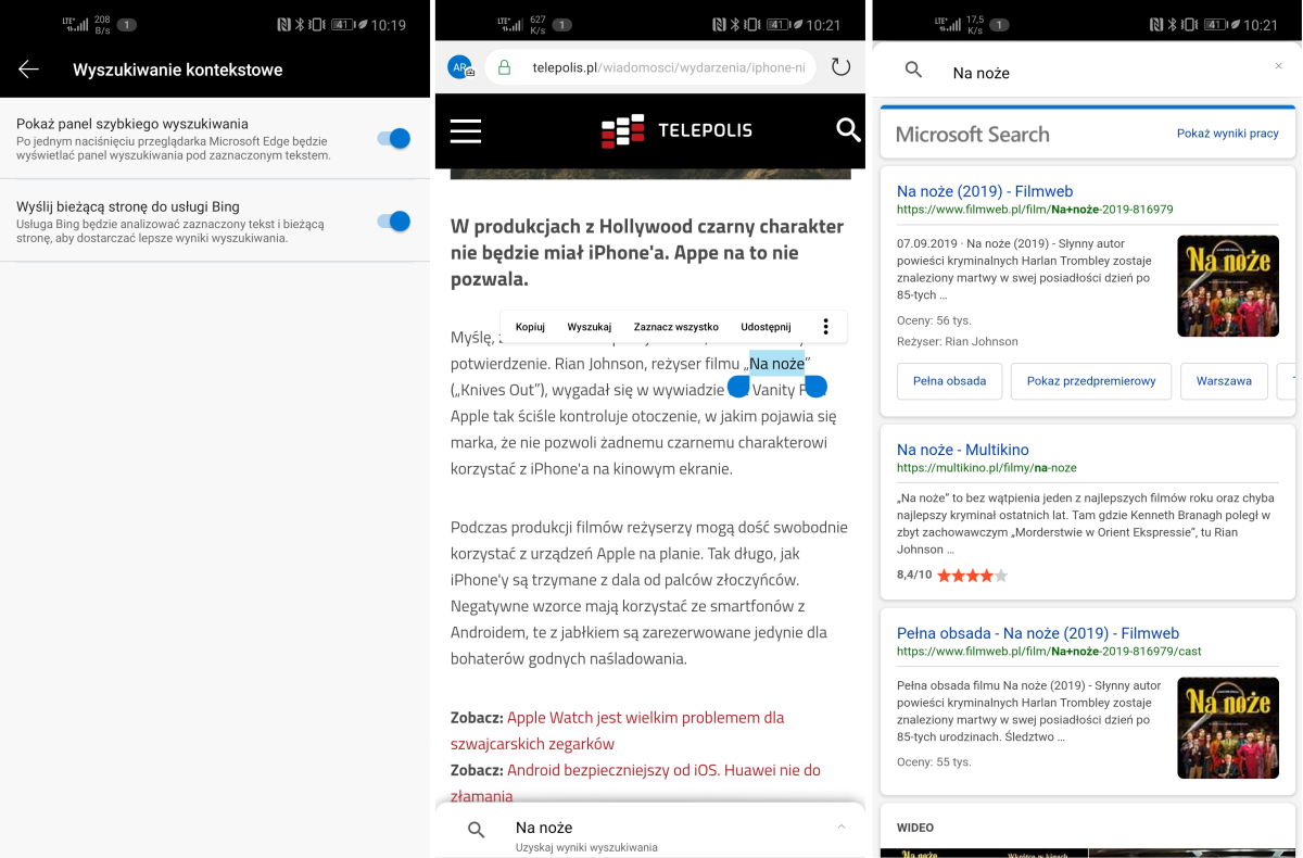 Wyszukiwanie kontekstowe w Microsoft Edge