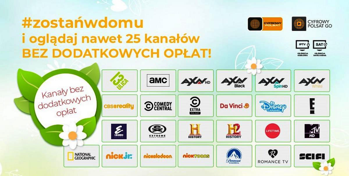 Cyfrowy Polsat i Plus przedłużają i wzbogacają otwarte okno na kanały TV. 25 dodatkowych stacji
