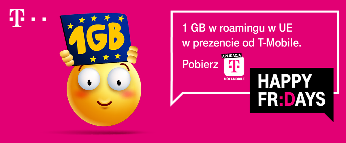 T-Mobile Happy Friday roaming UE 1 GB za darmo
