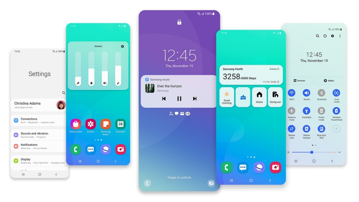 Samsung One UI 3 design