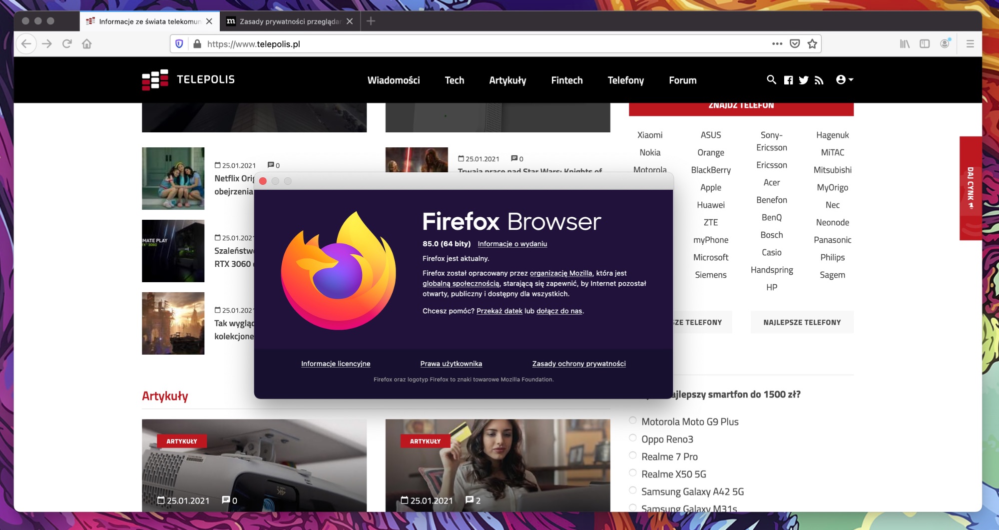 Firefox 85 już jest dostępny