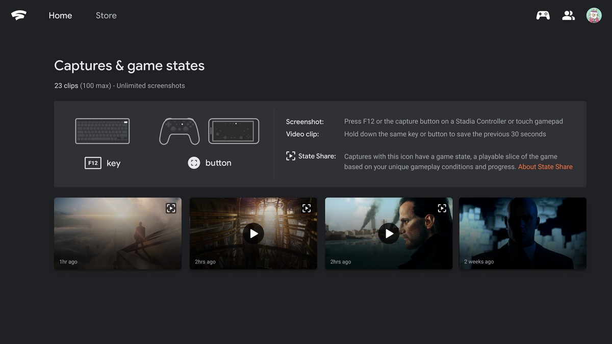 State Share w Google Stadia