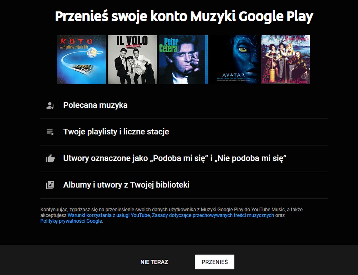 Z Google Play Music do YouTube Music