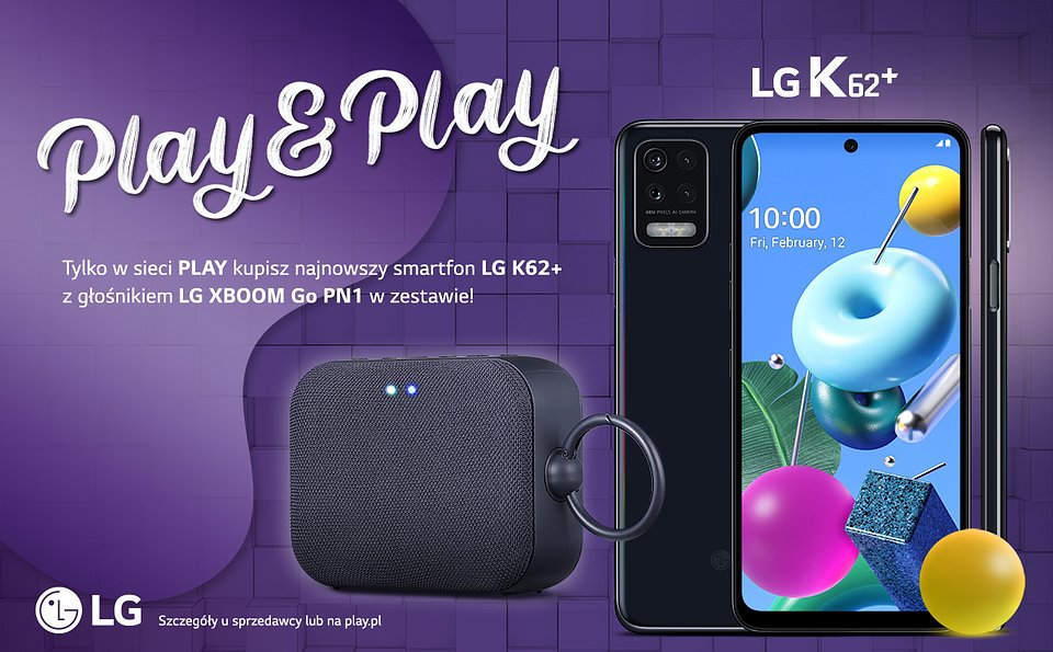 Debiutuje LG K62+, w Play dostępny z głośnikiem LG XBOOM Go PN1 w zestawie