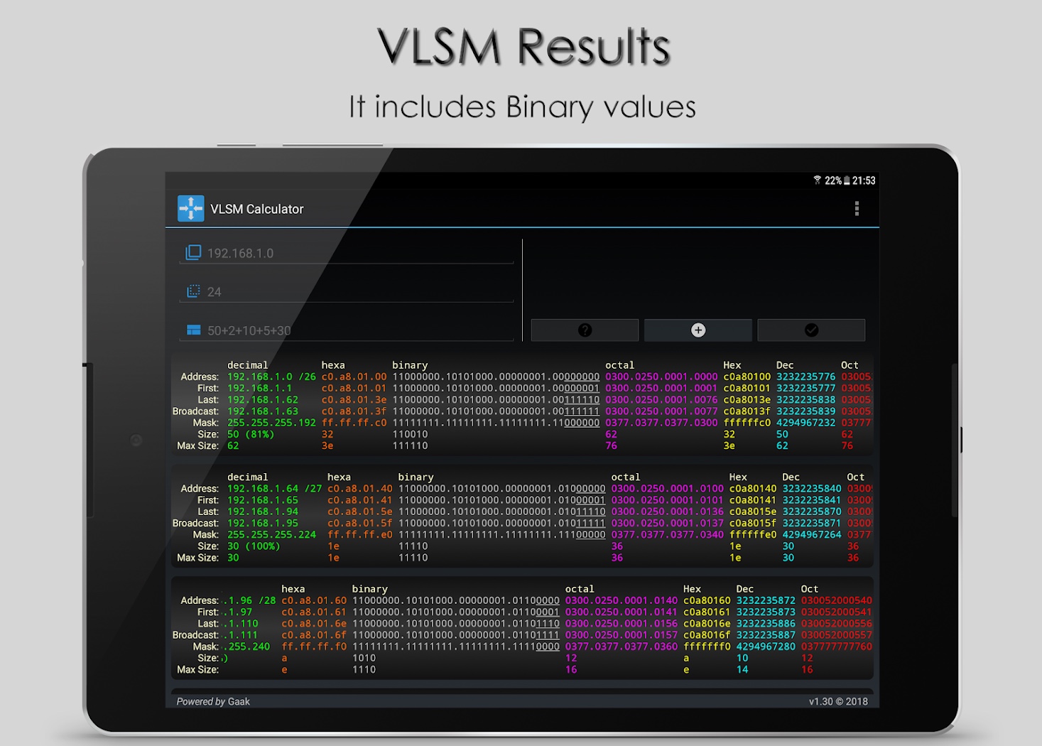 VLSM calculator dla Androida