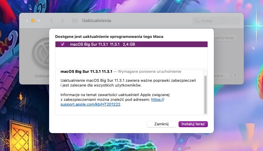 Aktualizacja do macOS 11.3.1