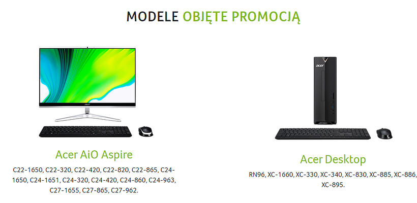 Kupując komputer Acer Aspire, dostaniesz za darmo roczną subskrypcję Player.pl
