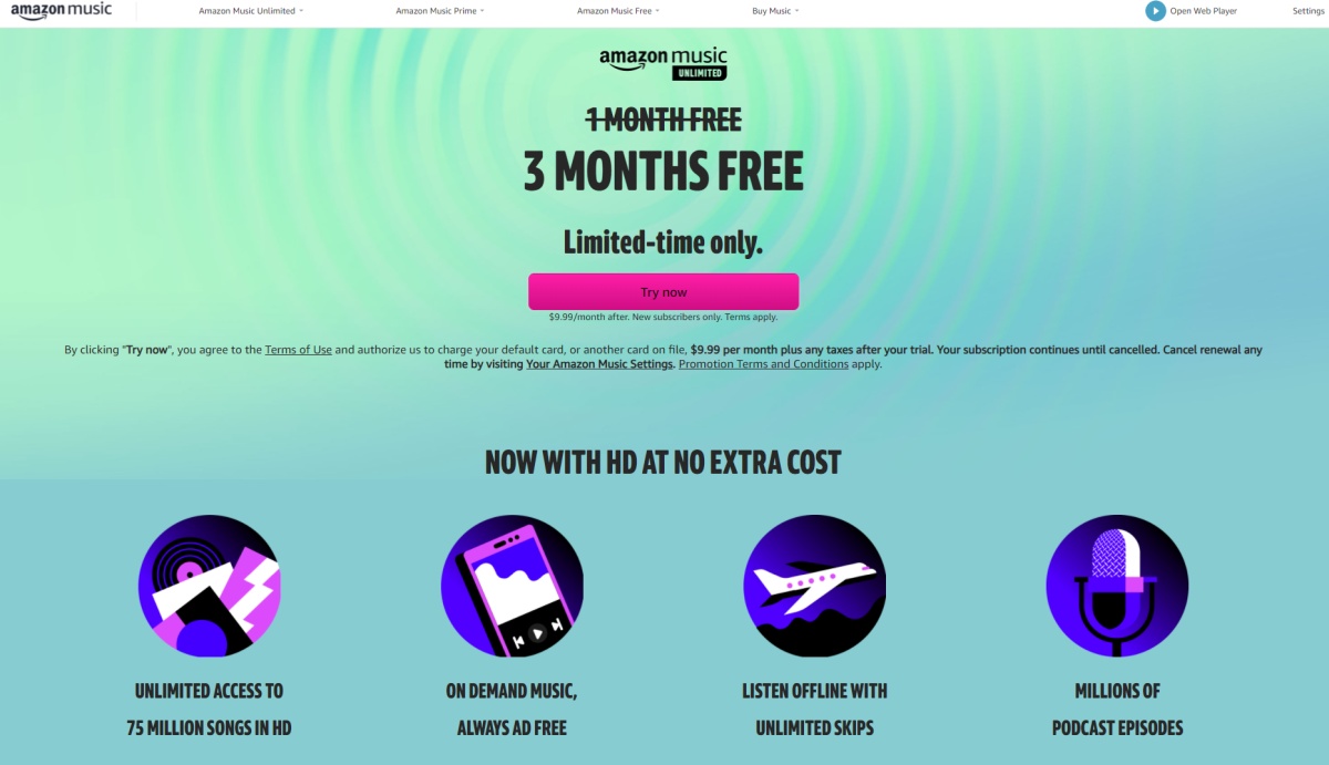 Amazon Music Unlimited za darmo na 3 miesiące TELEPOLIS.PL