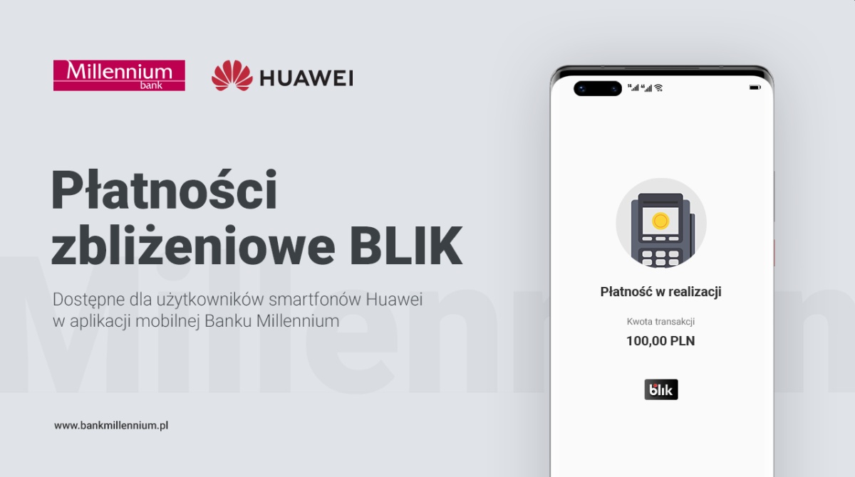 bank-Millennium płatności zbliżeniowe BLIK smartfony Huawei