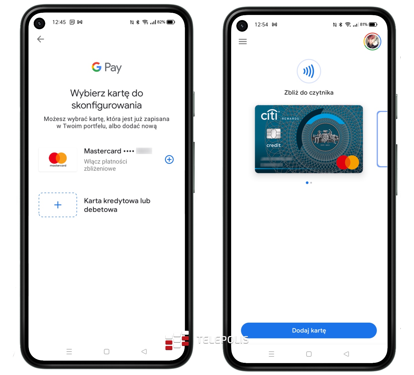 Karta Citibank Mastercard World w aplikacji Google Pay
