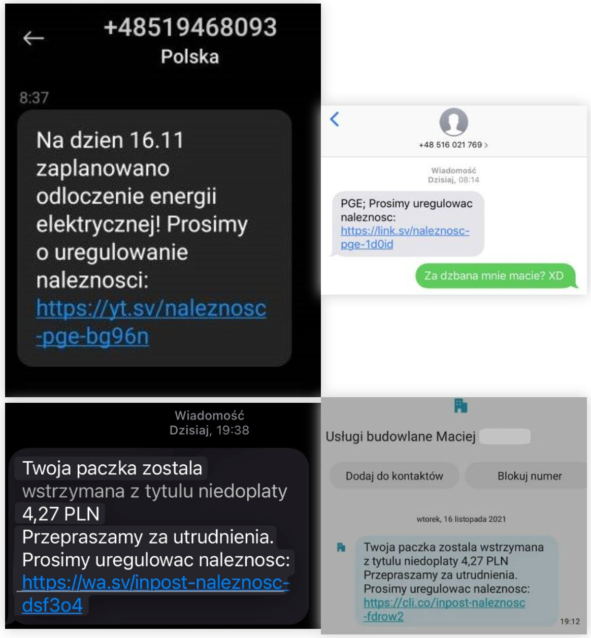 Nowa fala phishingowych ataków SMS udających wiadomości od PGE i InPost