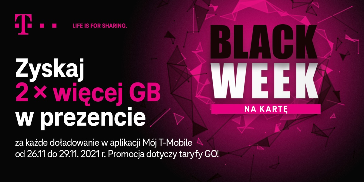 T-Mobile na kartę Black Friday 2021 2x więcej GB
