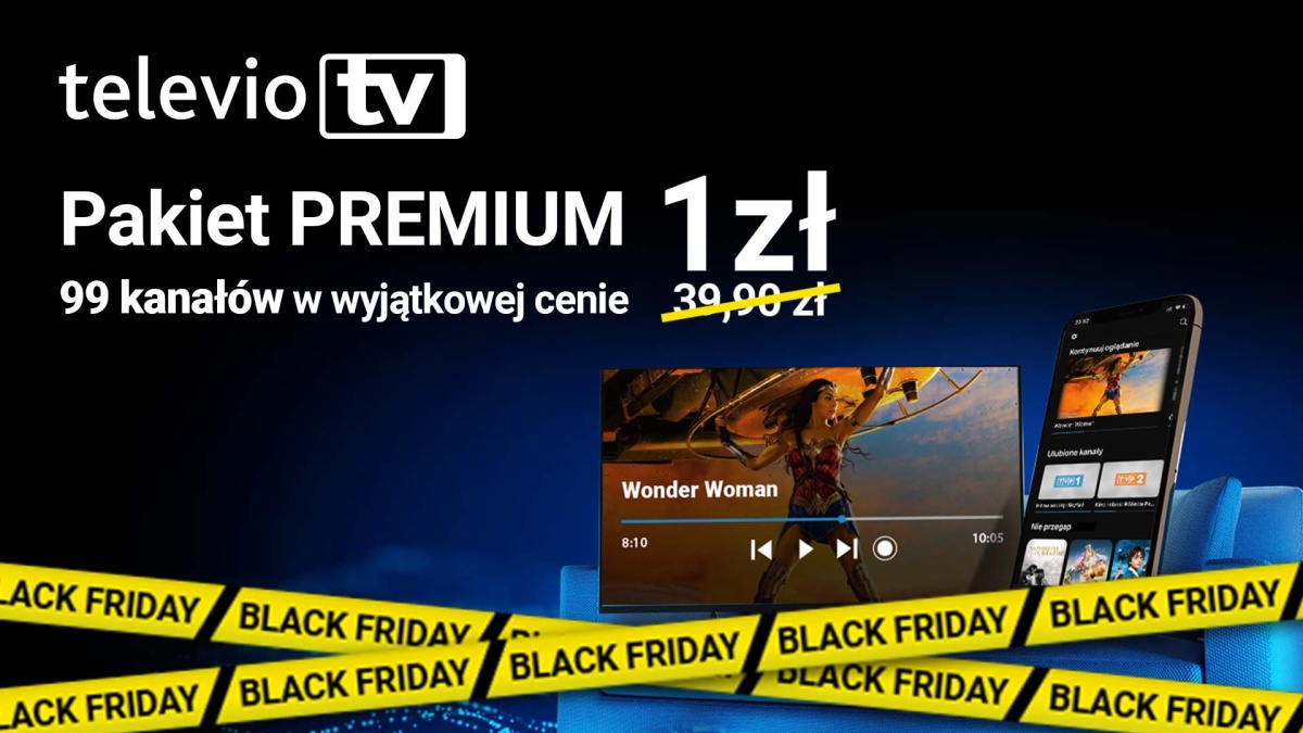 Televio Black Friday 2021 pakiet PREMIUM 1 zł