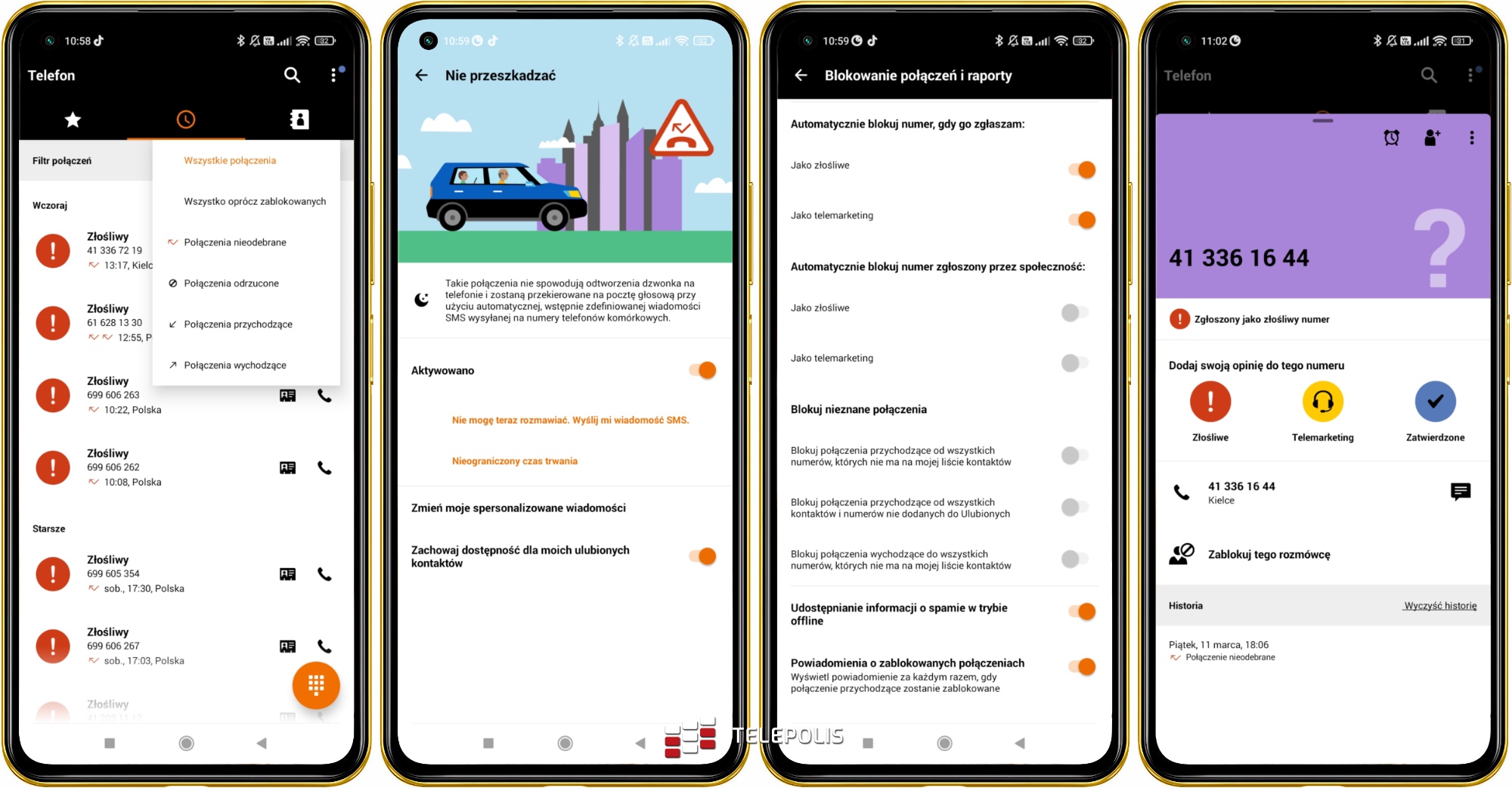 Oranžový telefon pro Android