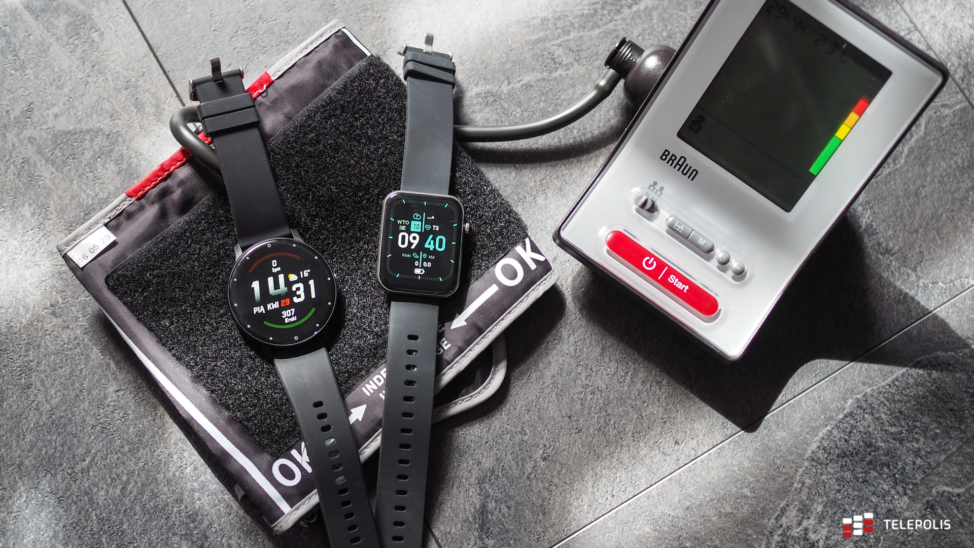 Hykker Smartwatch dwa zegarki i ciśnieniomierz