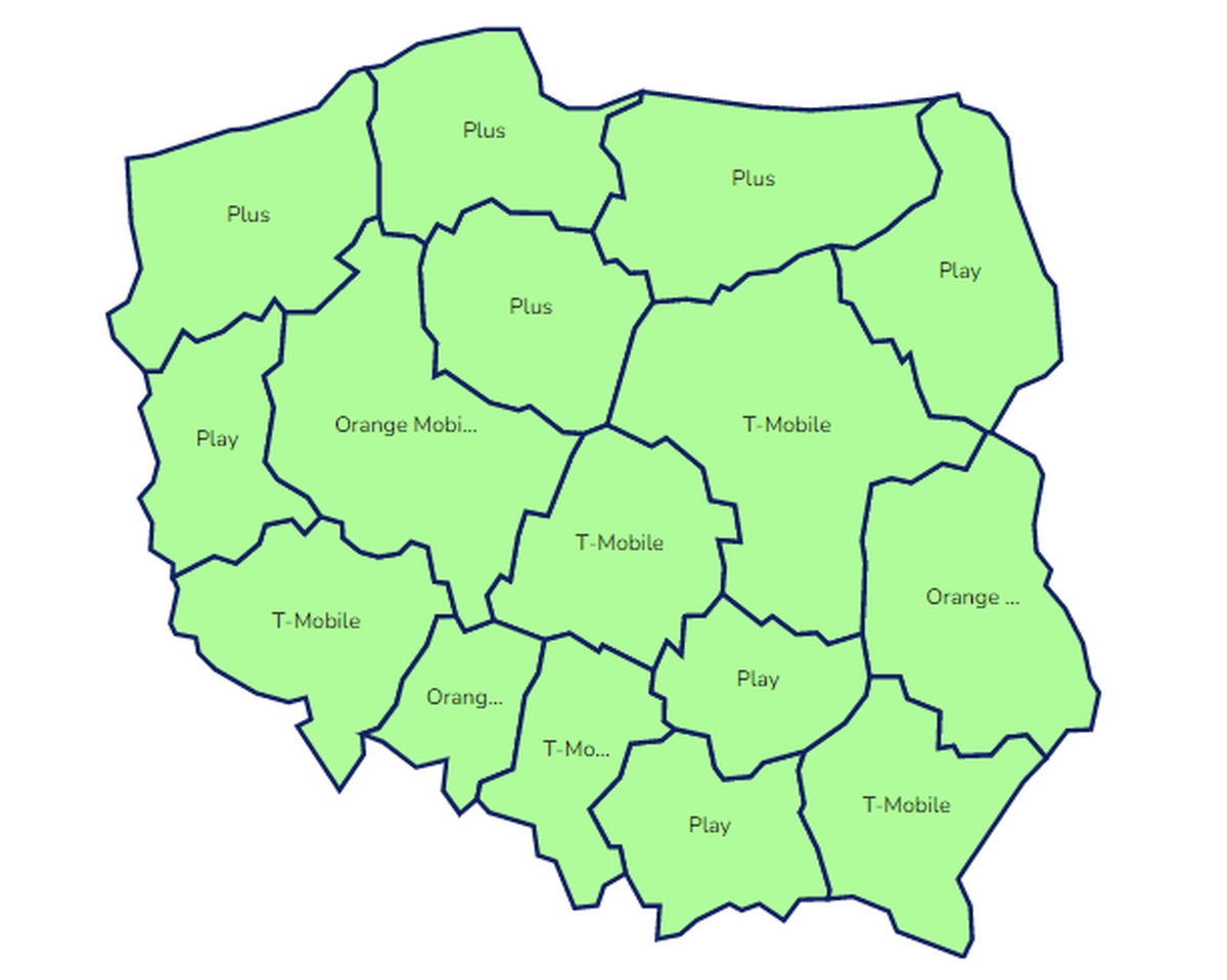 Speedtest mobilny kwiecień 2022 mapa