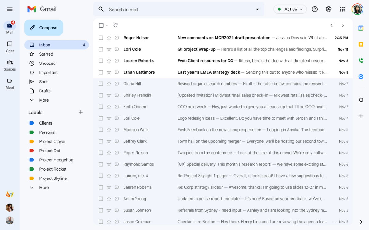 Nowy wygląd Gmaila - jak cofnąć?