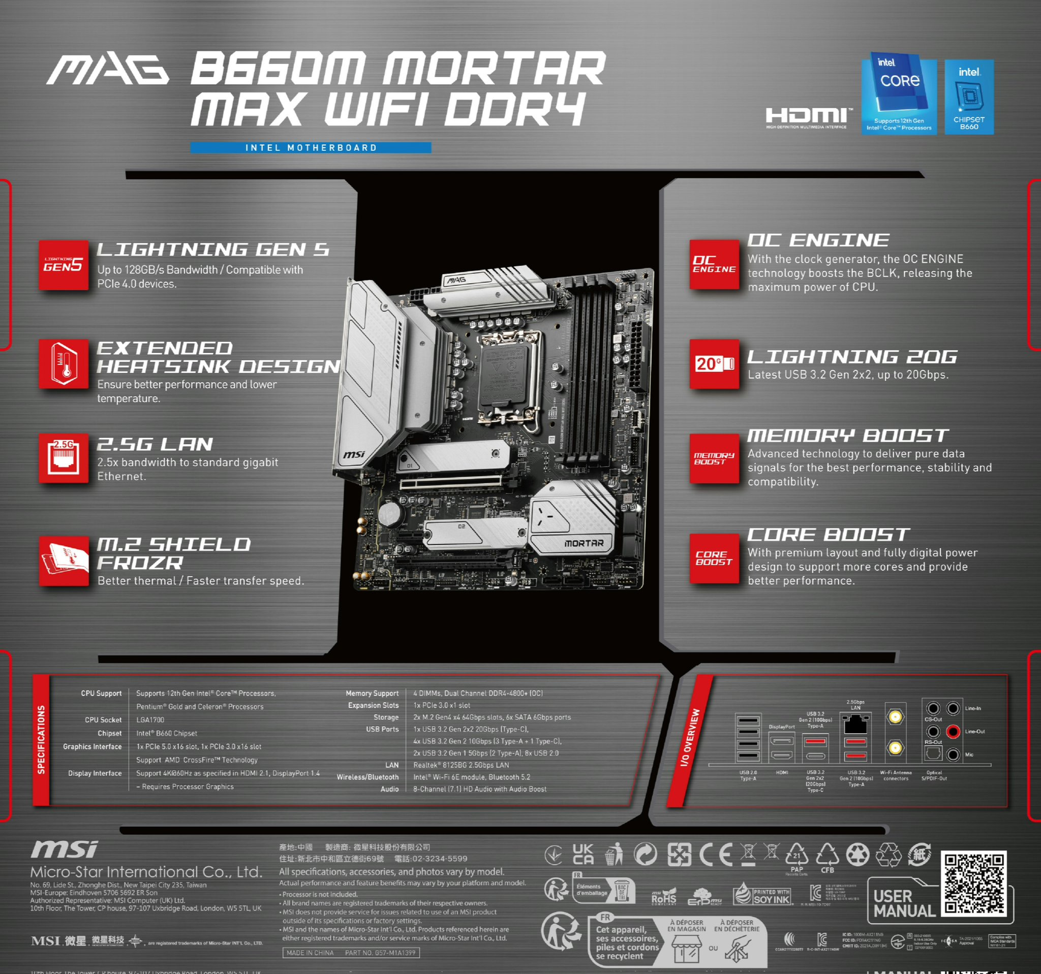 Плата msi mag b660m mortar