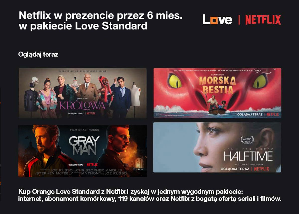 Netflix w Orange Love Standard