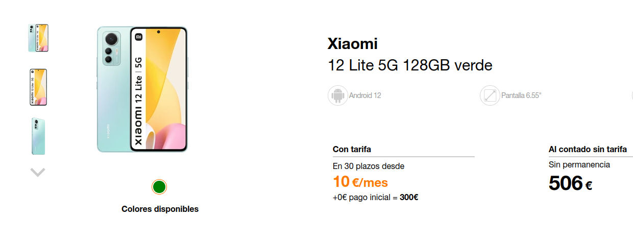 Xiaomi 12 Lite Orange Pret