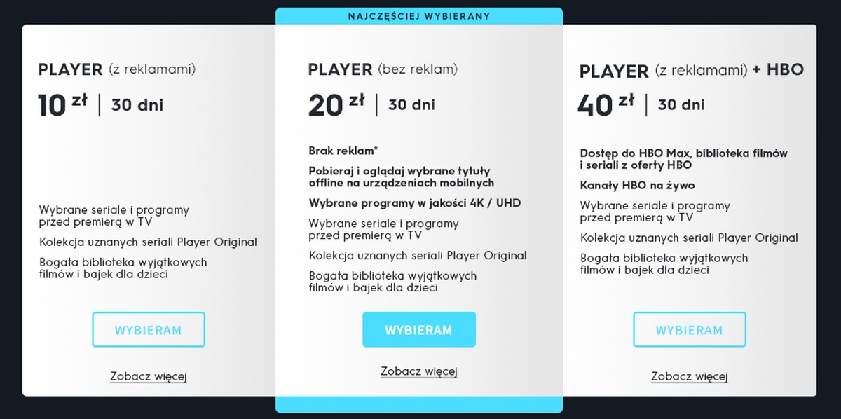 Player.pl pakiety screen