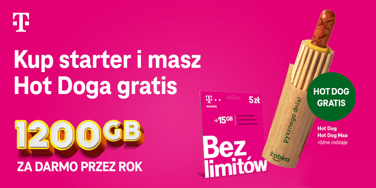 T-Mobile i Żabka 1200 GB hot-dog - plakat promocji