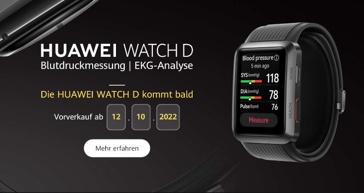 Huawei Watch D in Europa vom 12.-10