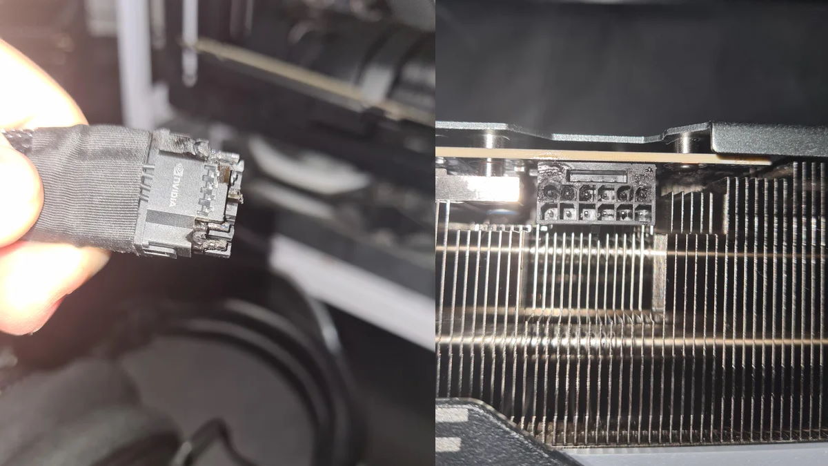 GeForce RTX 4090 spalone złącze zasilania 12VHPWR