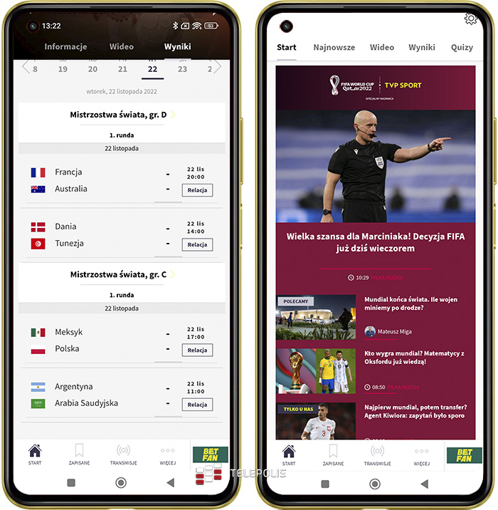 Wiadomości z Kataru w aplikacji TVP Sport