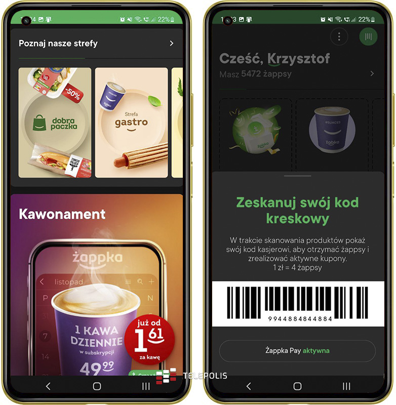 Żappka Pay i żappsy w aplikacji sklepów Żabka