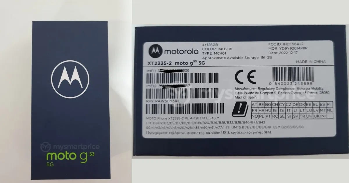 Motorola Moto G53 5G z eSIM