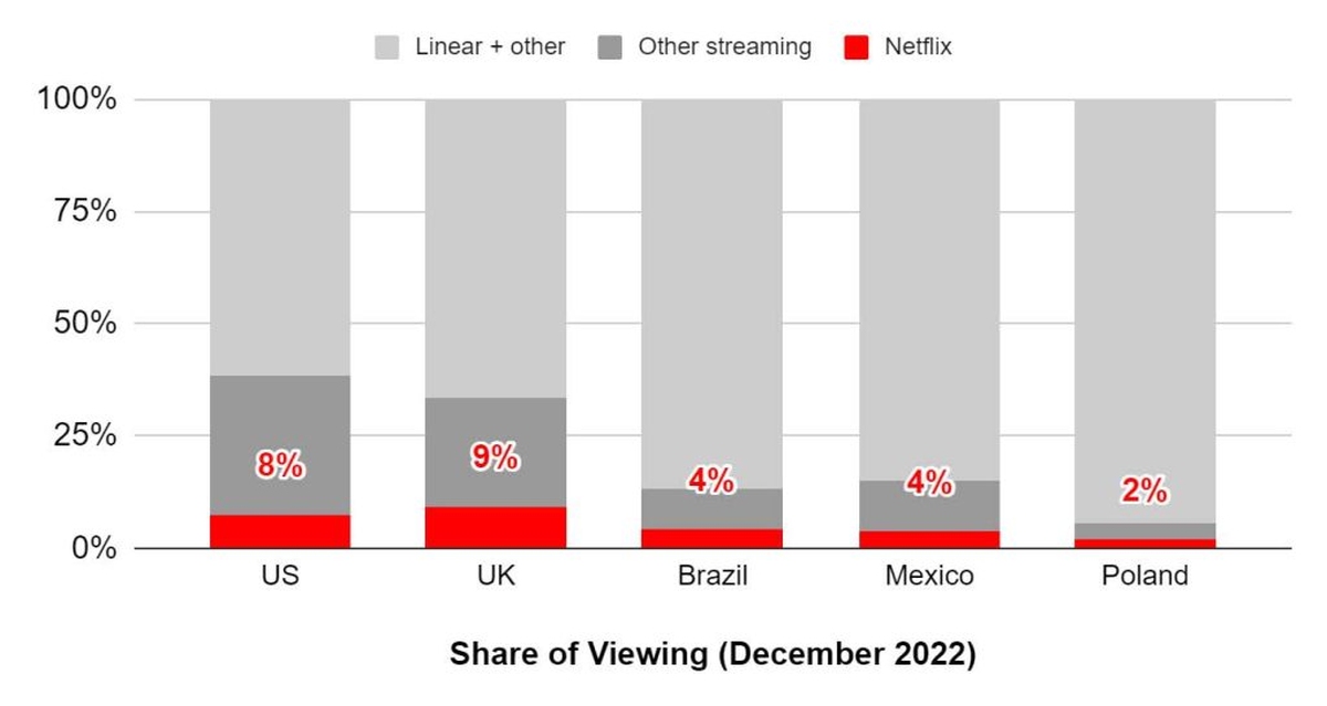Netflix udział w rynku