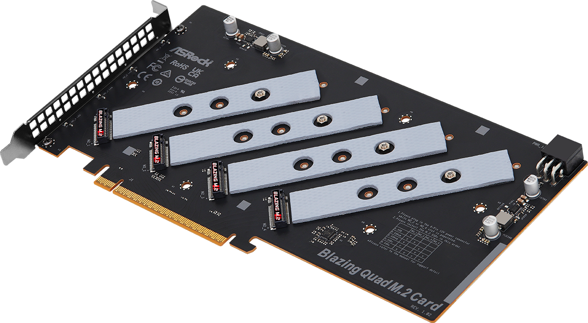 ASRock Blazing Quad to pieruńsko wydajna karta rozszerzeń dla SSD