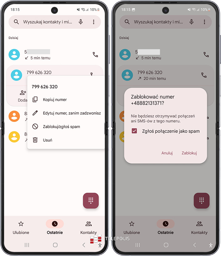 Android, blokowanie nieznanego numeru