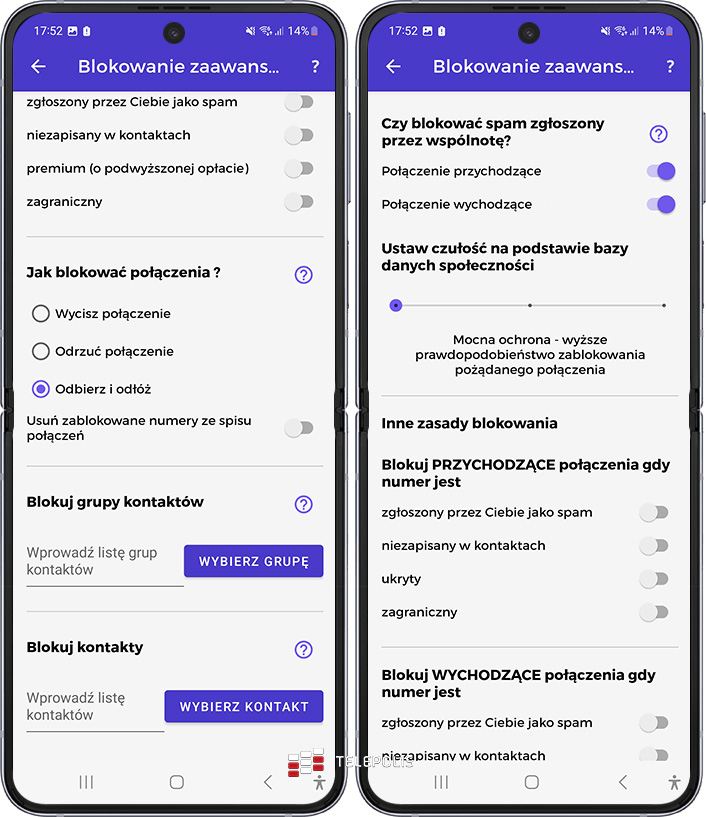 Odebrać telefon? Ustawienia aplikacji