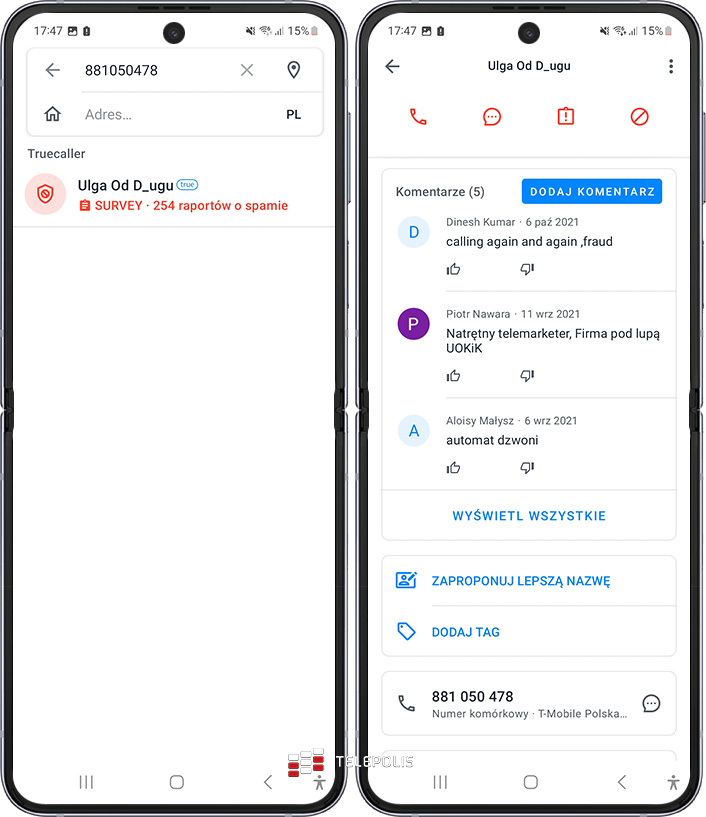 Truecaller – wyszukiwanie i ustawienia