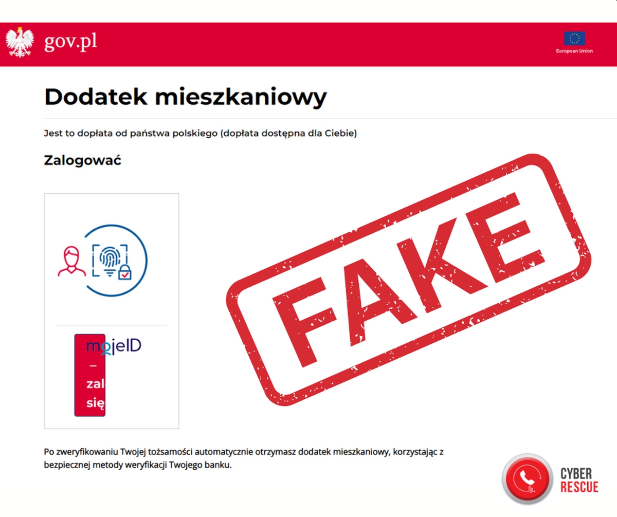 Oszustwo dodatek mieszkaniowy screen