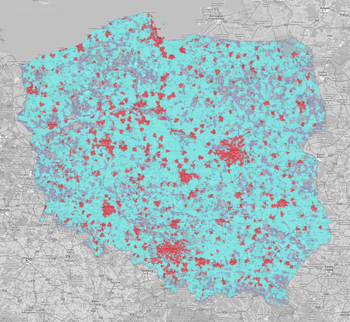 Plus 5G mapa zasięgu