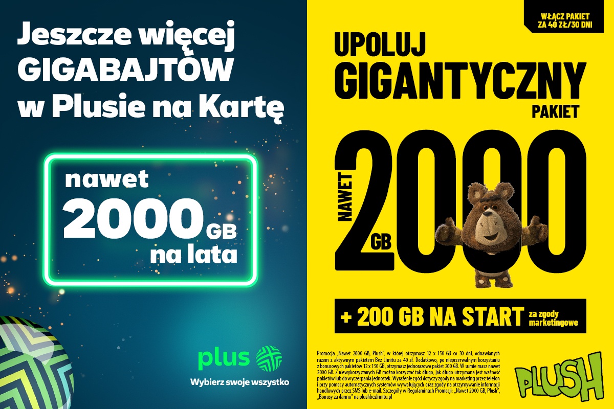 Plus Plush 2000 GB na lata baner