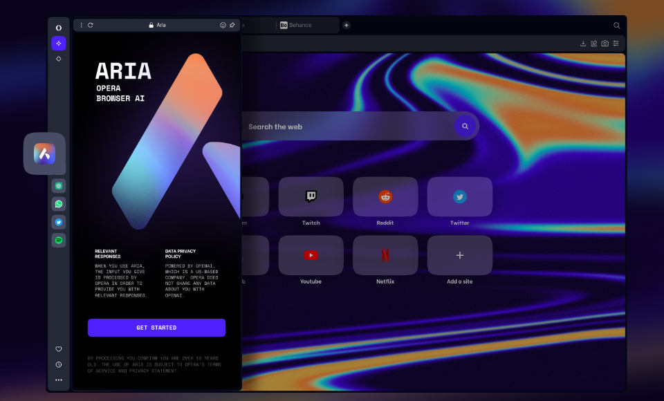 Opera Aria sztuczna inteligencja OpenAI