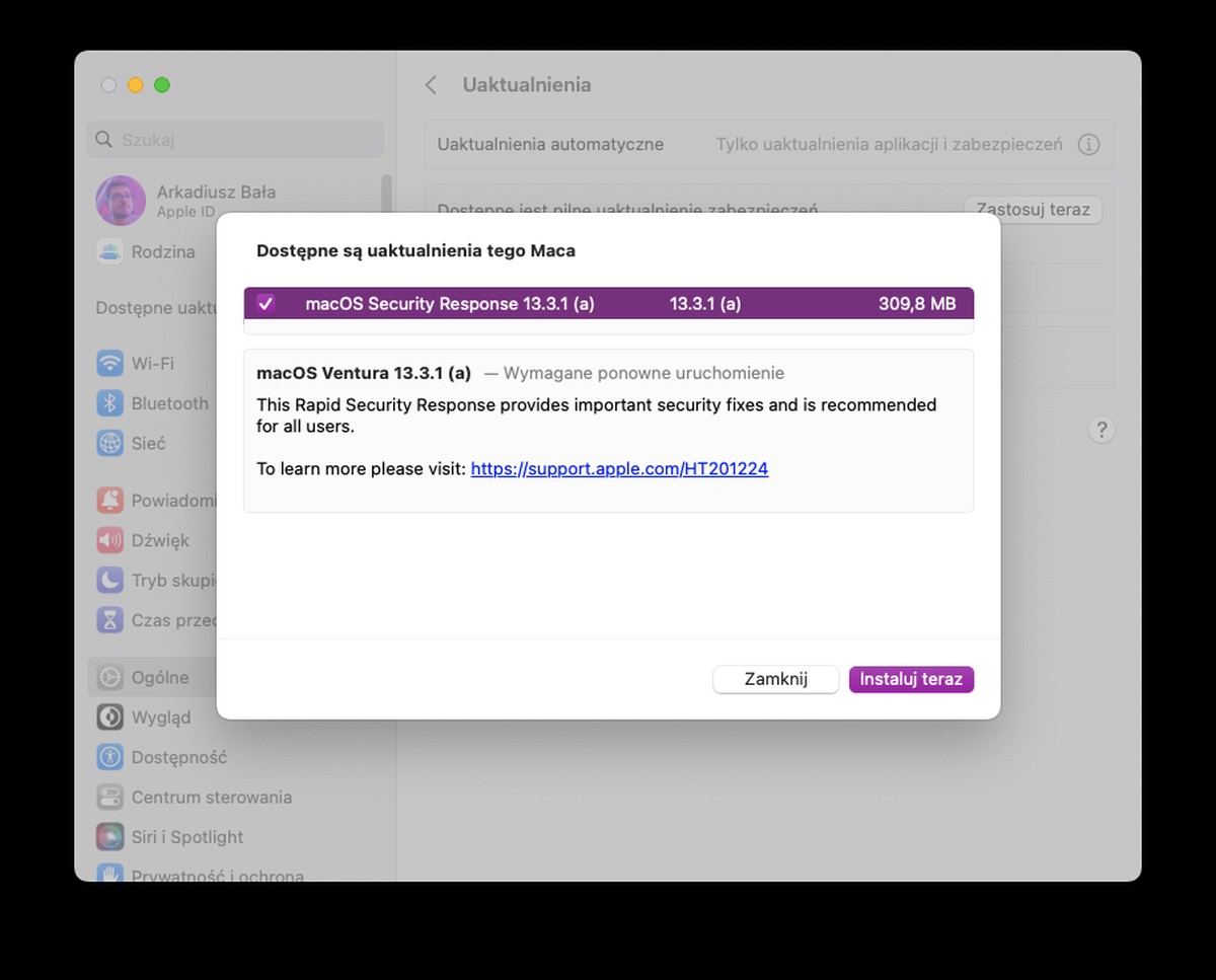 Apple pilne uaktualnienia zabezpieczeń macOS