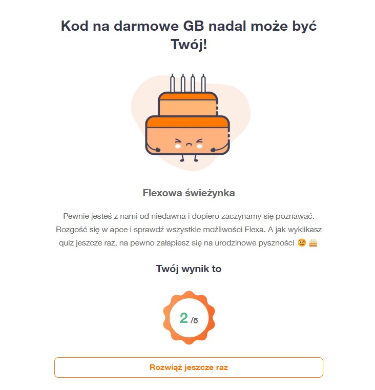 Orange Flex urodziny quiz