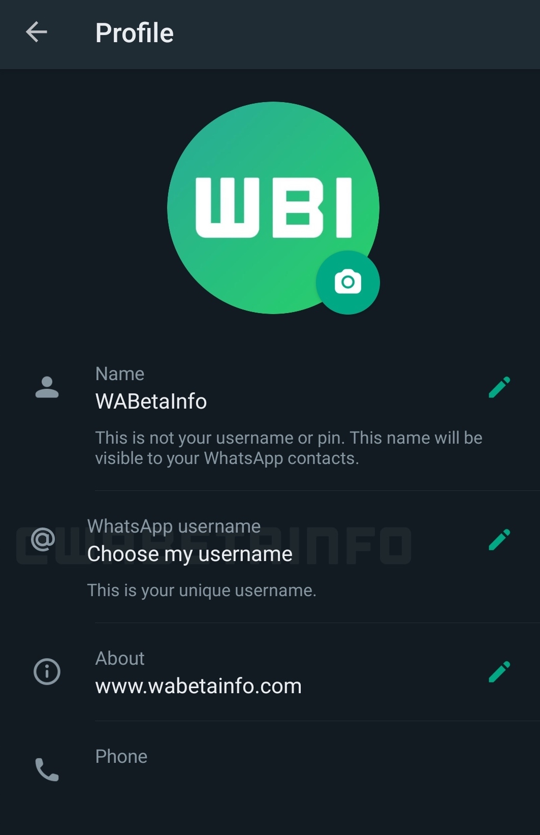 Własna nazwa użytkownika w testowej wersji WhatsAppa