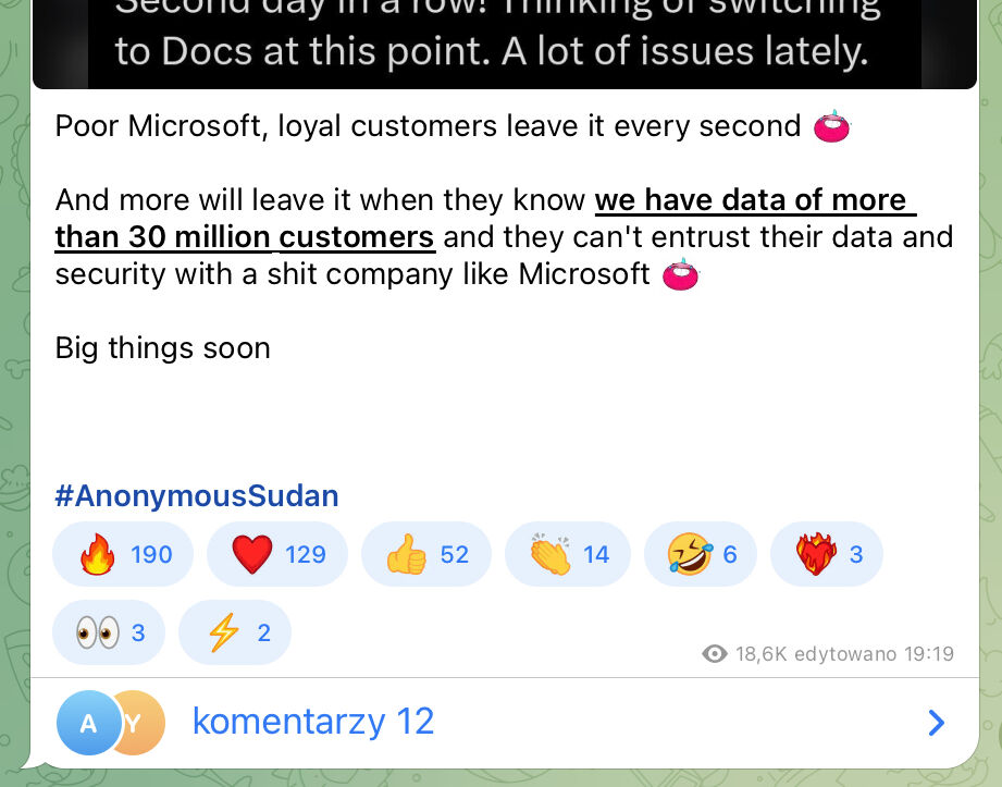 Anonymous Sudan mają dane użytkowników?