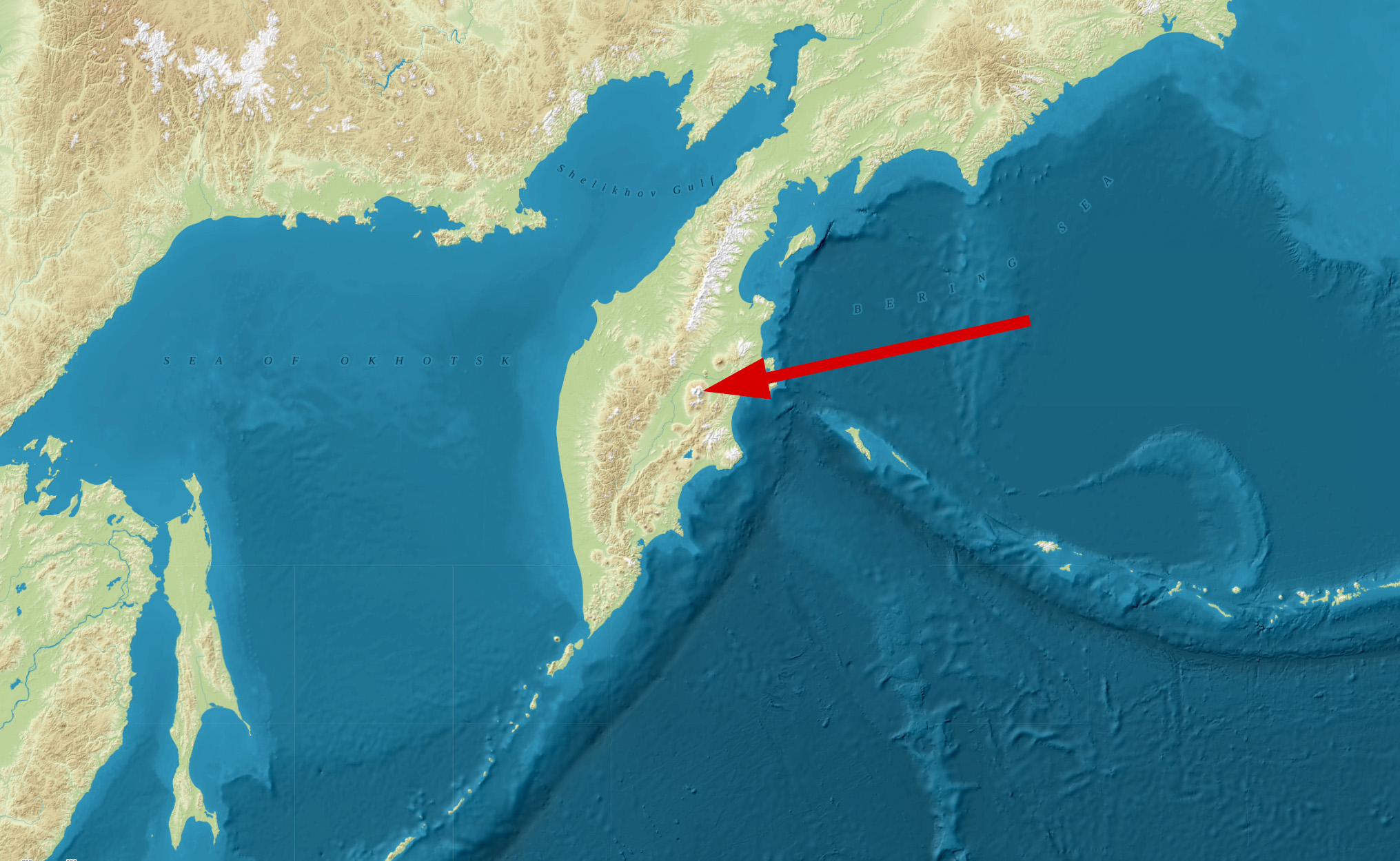Mapa Kamczatki